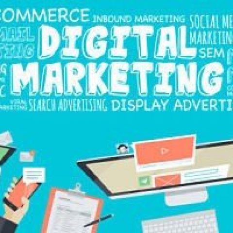 Flat Design Illustration Concept For Digital Marketing