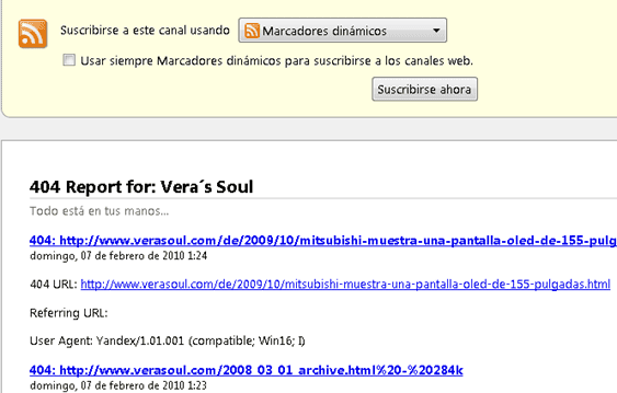 Resultados 404 Notifier