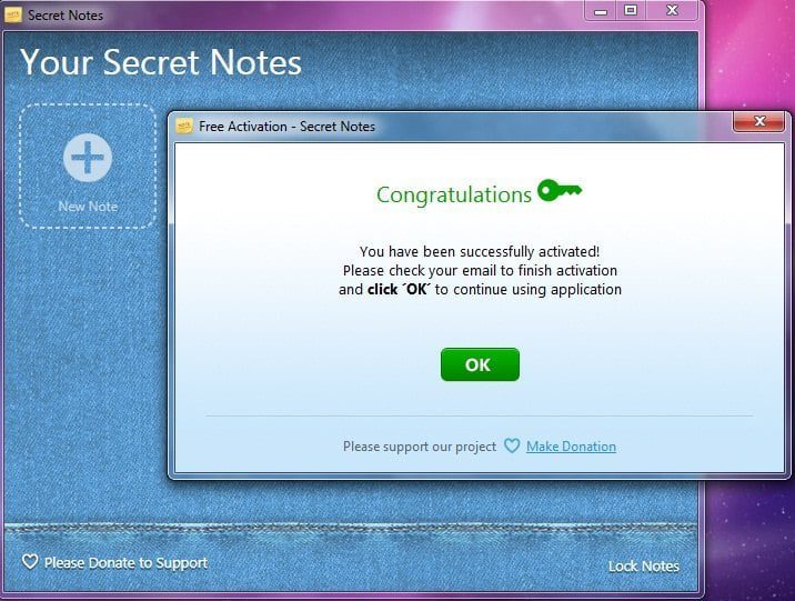 Secret Notes - Activación