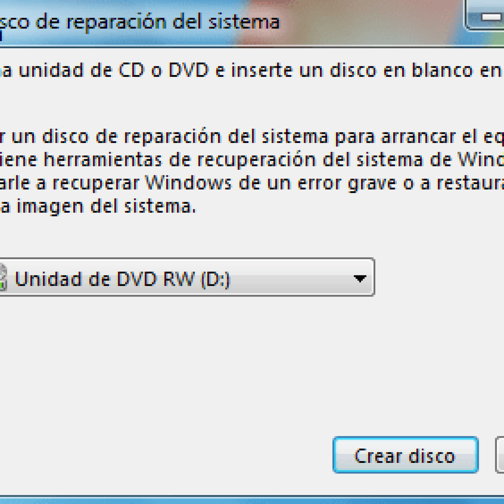 Como Crear Un Disco De Reparacion Del Sistema En Windows 7
