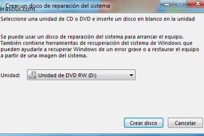 Como Crear Un Disco De Reparacion Del Sistema En Windows 7