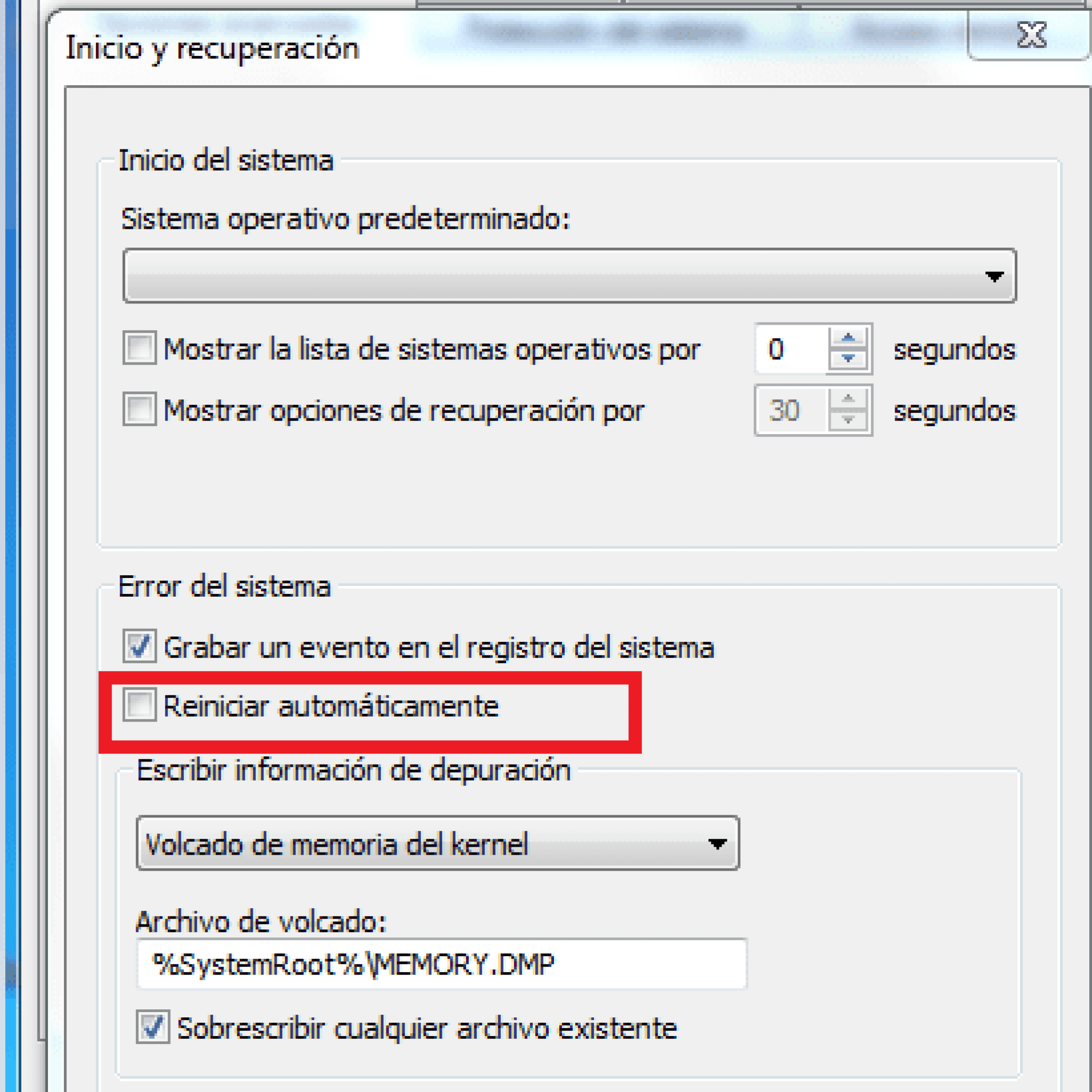 Como Desactivar El Reinicio Automatico De Windows 7
