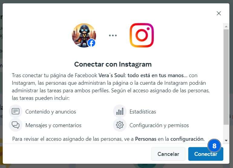 Conectando Facebook con Instagram