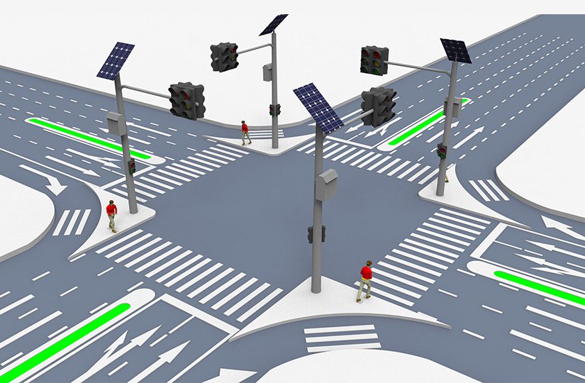 Solar Traffic Light: semáforos con paneles solares y Leds Paneles Solares En Los Semaforos